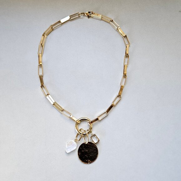 Devon Leigh Gold Colored Link Chain Necklace - NWT - Picture 1 of 2